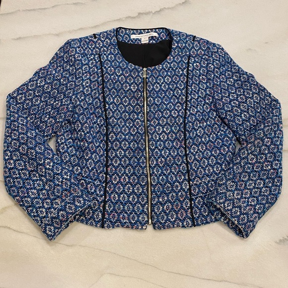 Diane Von Furstenberg Jackets & Blazers - DVF Diane Von Furstenberg Jacket Size 6 Blue White Black Metallic